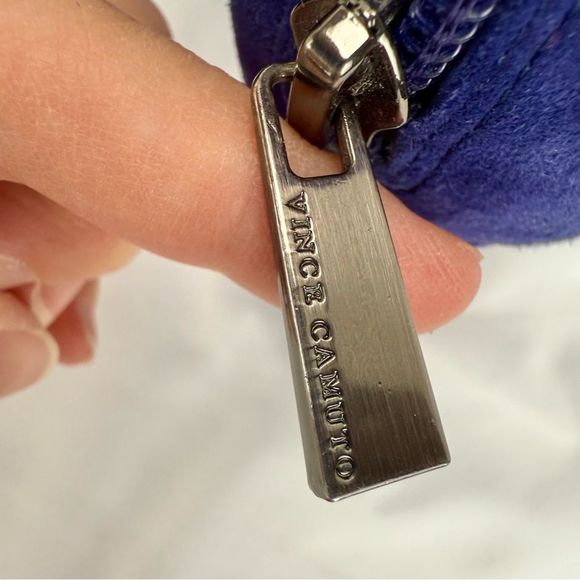 Vince Camuto Freya Open-Toe Heels Size 7 Blue Ankle Cuff Silver Chain Details - Picture 7 of 12